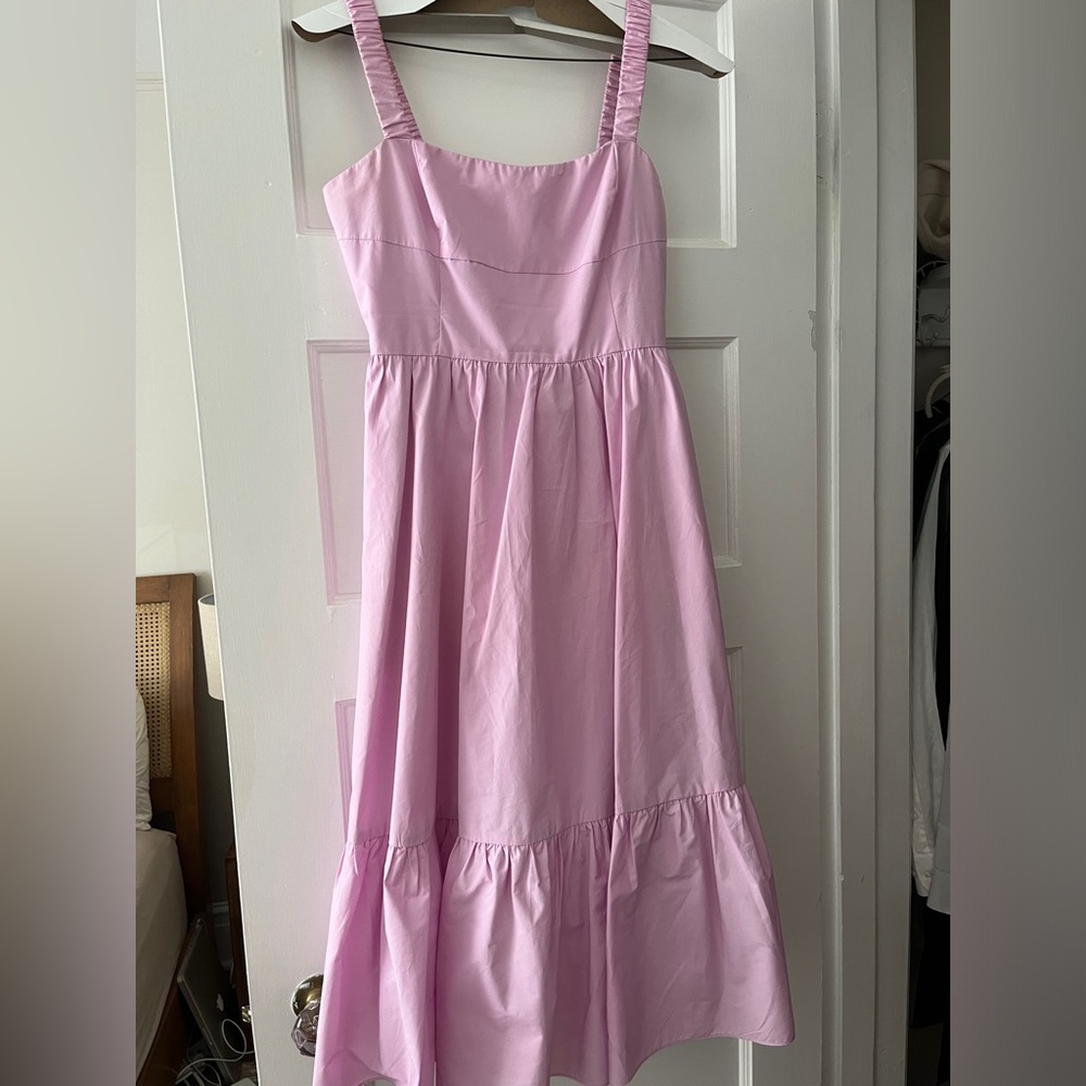 Love Bonito pink midi dress with ruffle bottom-size 6